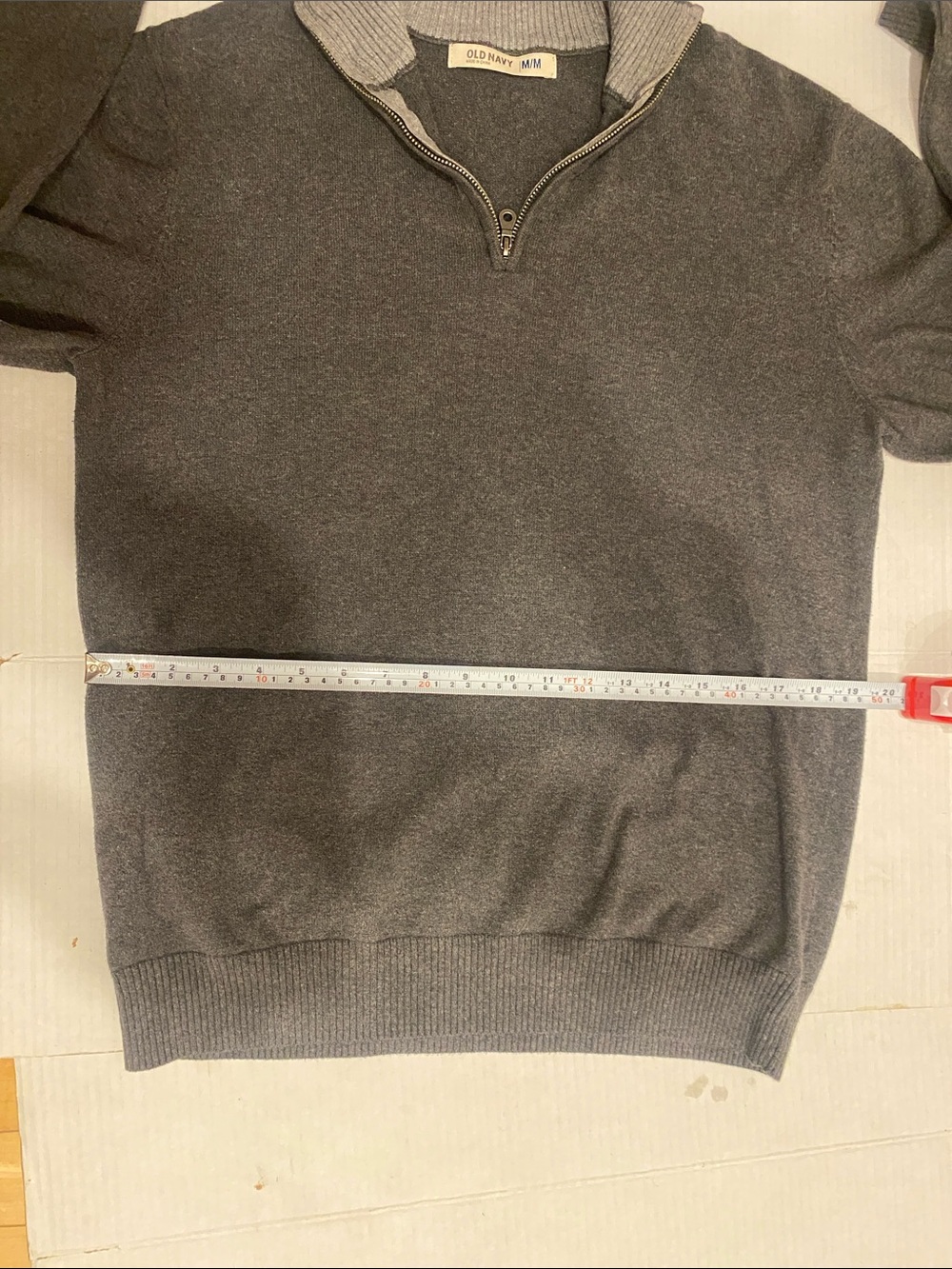 Old Navy Men’s Classic Dark Gray Half-Zip Cotton Sweater Size Medium - Picture 13 of 14